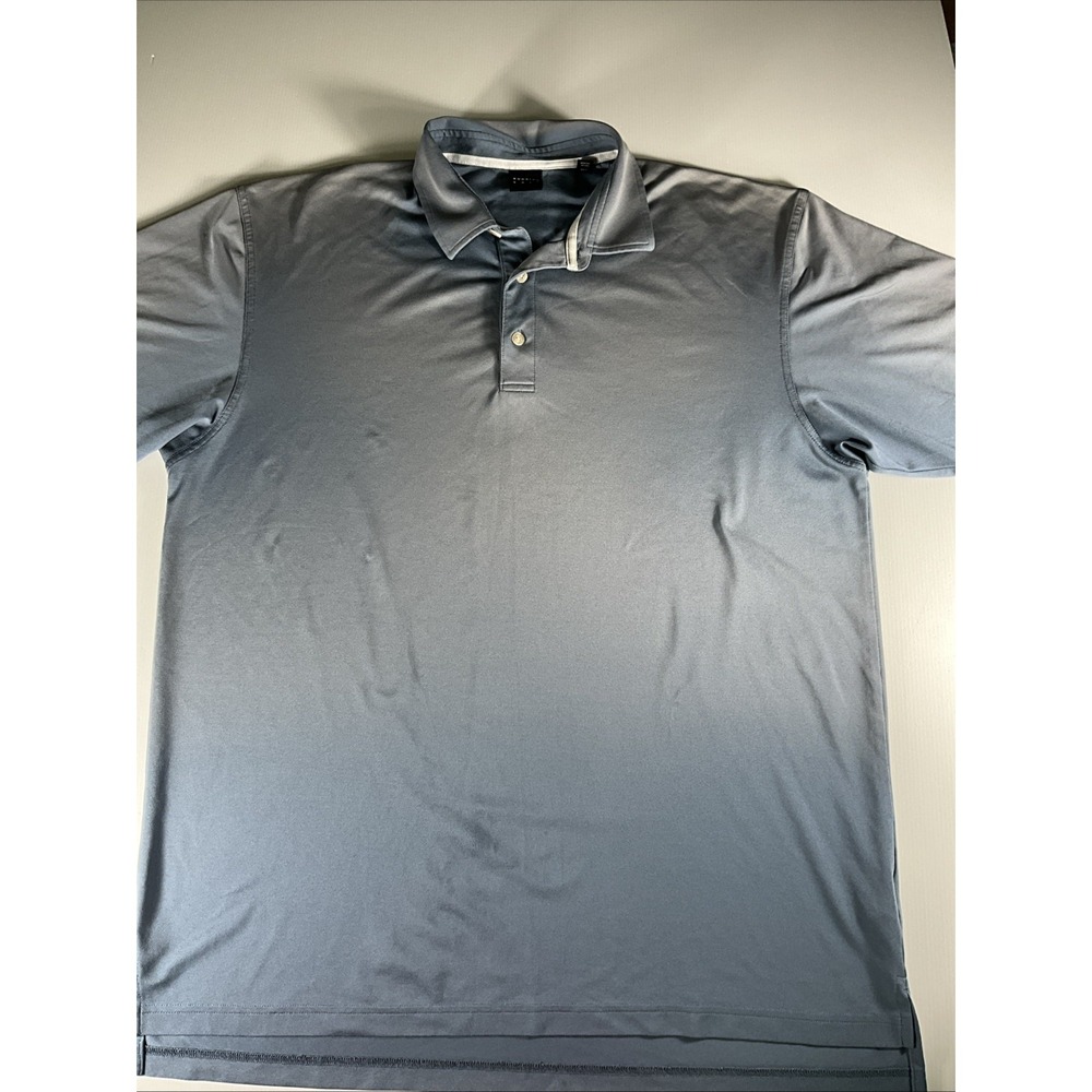 DUNNING GOLF Size XXL Mens Performance Polo Shirt Blue Wicking Stretchy